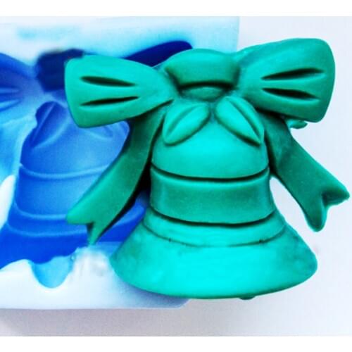 PRZY Silicone Molds Christmas Bow Bells Shape Mold Clay Mold Candle Molds Mould Aroma Stone Handmade Resin for Soap Christmas
