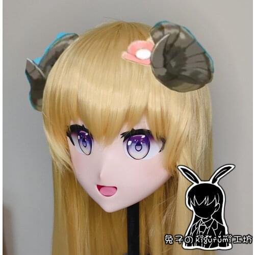 RB1112)Full Head Quality Handmade Female/Girl Resin Japanese Anime Cartoon Character Misaka Cosplay Kigurumi Mask