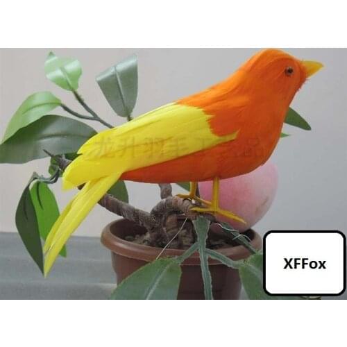 Mini real life orange bird model foam&feather simulation vivid bird doll gift about 12cm xf0853