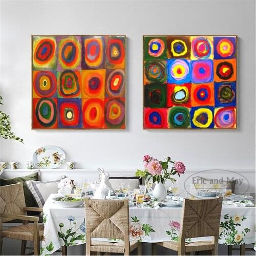 Kandinsky Kids Circle Artwork Canvas Art Print Painting Poster Wall Pictures For Room Home Decorative Bedroom Decor No Frame