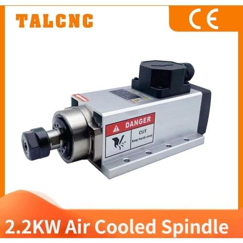 2.2KW air cooled spindle 220V 380V ER20 collet runout-off 0.01mm with 4pcs bearing flanged mounting motor