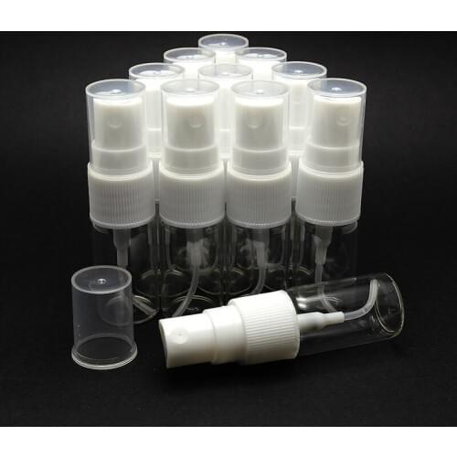 10ml Glass Perfume Bottles white cap Transparent Spray Bottle Spray Atomizer Bottle F179