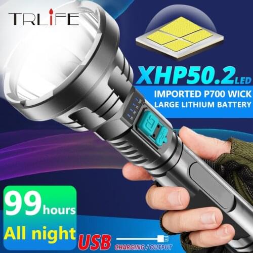 Super Powerful XHP50.2 LED Flashlight Tactical Torch USB Rechargeable Linterna Waterproof Lamp Ultra Bright Lantern for Camping
