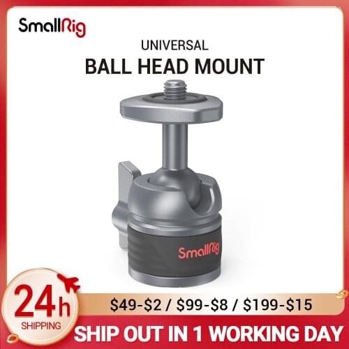SmallRig Universal 360° Rotation Ball Head Mount with 1/4"-20 Screw on Top and Bottom For Cameras/Smartphones /other Rigs 2796