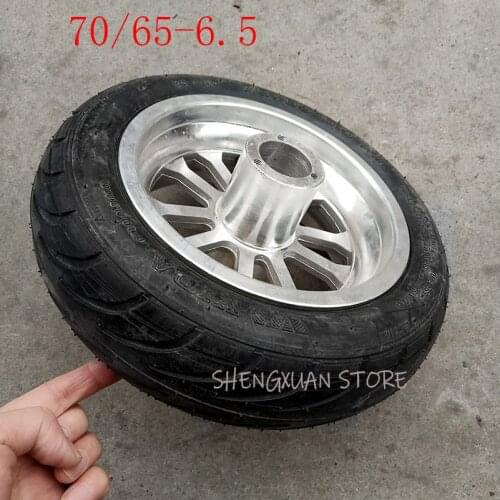 70/65-6.5 10x3.0-6.5 Tubeless tire Vacuum Tyre with 6.5" alloy rim for Electric Scooter front wheel 10 inch Inflatable wheels