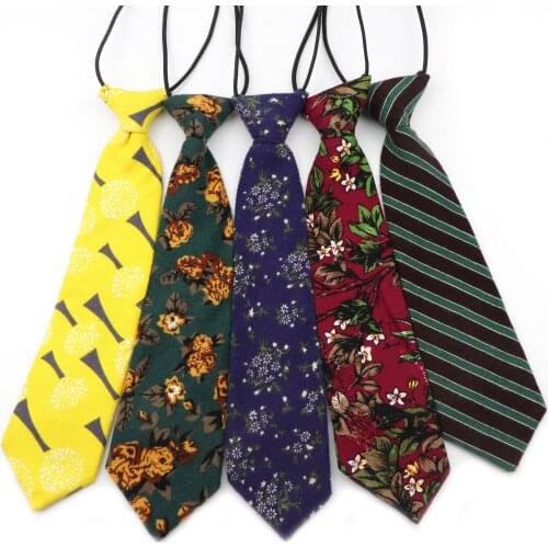 Vintage Cotton Tie Floral Striped Necktie 30cm Women Kids Boy Girl Casual Child Cute School Suit Uniform Chic Shirt Accessories