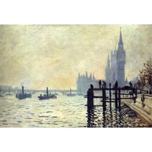 High quality Claude Monet paintings for sale The Thames below Westminster Canvas art hand-painted