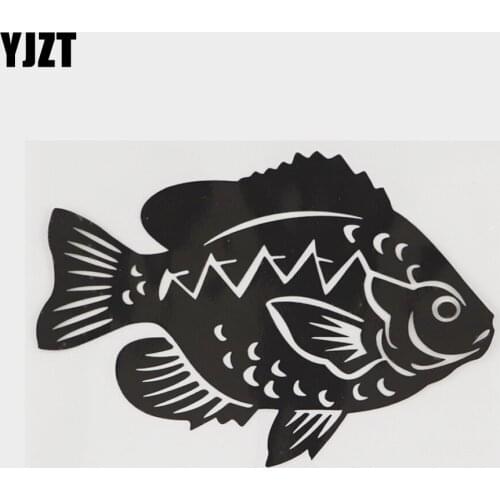 YJZT 15.3CM×10.7CM Amusing Decal Red Salmon Vinyl Car Sticker Marine Animal 18A-0210