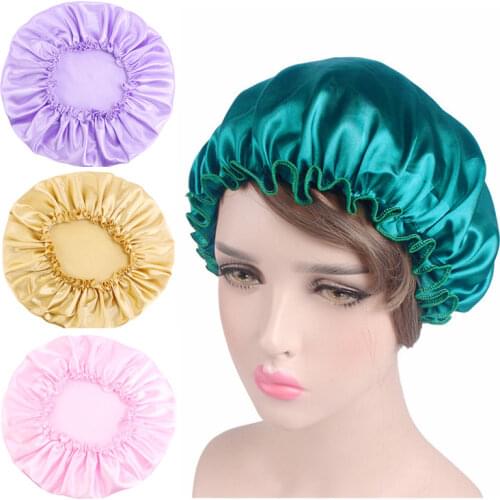 Beauty salon cap satin Sleep Night Cap Head Cover Bonnet Hat for For Curly Springy Hair