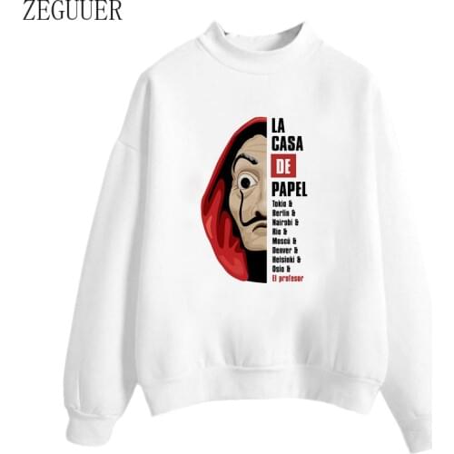 The House of Paper sweatshirts Money Heist Women La Casa De Papel Print Fashion Harajuku Autumn Winter Women Loose Cool Style