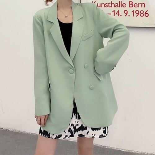 Womens Blazer Jackets Spring Autumn Casual Plus Size Fashion Basic Notched Slim Solid Coats Office Ladies Outwear Chic Tops