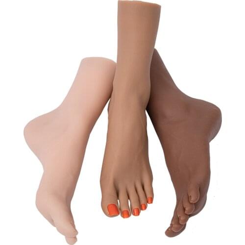 Female Lifesize Silicone Nail Art Practice Hand Mannequin Training Foot with Flexible Fingers Adjustment For Nails Display