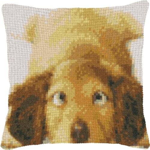 Animal dog DIY Latch Hook Rug Kit 3D Segment Embroidery Pillow Wool Cross Stitch