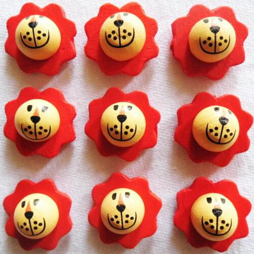 10PCS/LOT.3D lion wood stickers Wall Fridge stickers Decorative home supplies Early learning educational toys Kindergarten craft