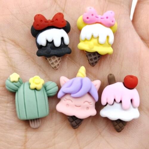 10pcs/lot Kawaii Cute Mixed Ice Cream Flat Back Resin Cabochons Scrapbooking DIY Jewelry Craft Decoration Accessorie