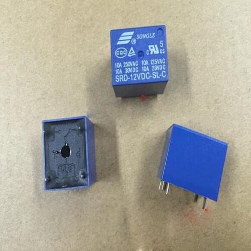 10PCS/Lot SRD-12VDC-SL-C SRD-12VDC 12VDC 12V/10A 5 feet Power Relay