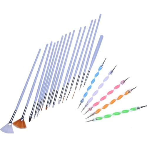 20pcs Nail Art Design Set Dotting Painting Polish Brush Pen Tools