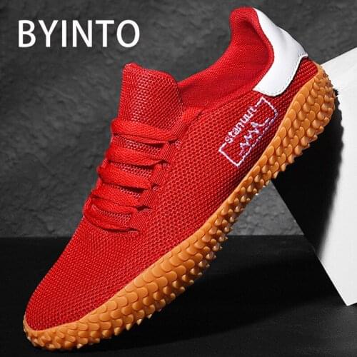 2021 Men Tennis Shoes Light Breathable Mesh Fly Weaving Non-Slip Women Sneakers Gym Red Sports Trainers Tenis Masculino Feminino
