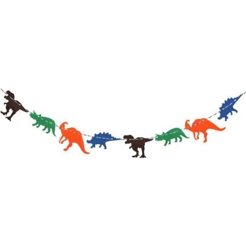 3M Happy Birthday Banner Garland Non-Woven Dinosaur Hanging Flag Dinosaur Baby Shower Boy Birthday Party Decoration Supplies