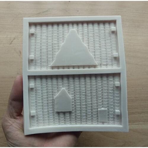 3D Fairy House Brick Wall Fence Silicone Molds Fondant Chocolate Candy Mold DIY Garden Baking Tools SQ1823