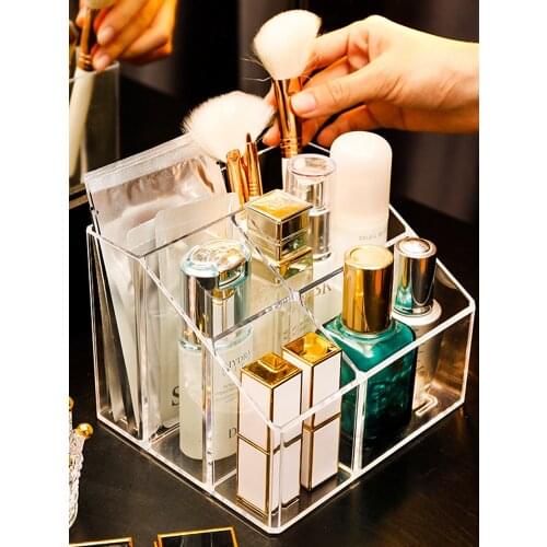 5 Grids Desk Makeup Organizer Cosmetic Storage Box Case Brush Lipstick Holder Pen Pencial Stationery Remote Control Storage Box