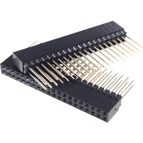5 pcs 1.0 inch 2.54 mm Pitch 2x20 Pin 40 Pin Female Double Row Long Pin Header Strip PC104 Socket PCB Female Header
