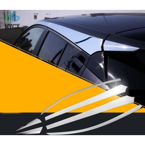 2018 6pcs Car Door Window Frame Window Sill Molding +Center Pillars Trim For Toyota C-HR CHR 2016 2017 2018