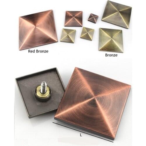 8Pcs/Lot Zinc Alloy Antique Bronze Red Antique Square Diamond Decorative Cap Nail Screw Tack Mirror Door Hole Cover