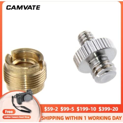 CAMVATE 3/8" Female to 5/8" Male Microphone Stand holder Screw Adapter & 1/4"-20 male to 3/8"-16 male double-ended screw adapter