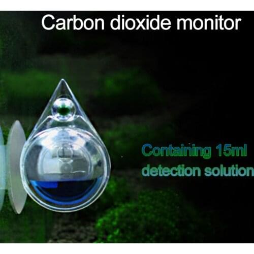 Aquarium CO2 Glass Monitor Indicator Solution Carbon Dioxide Drop Tester PH Long Term Monitor Fish Tank 15ML Test Liquid