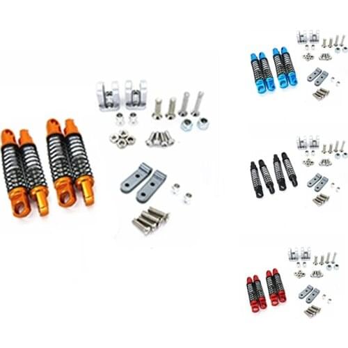 For WPL D12 RC Car Upgrades Parts Metal Front & Rear Shock Absorbers Damper with Fixed Seat Accessories