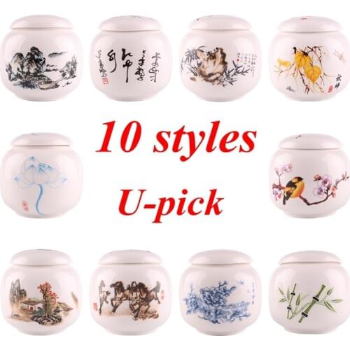 Home kitchen 10 styles china Ceramic Tea Spice Nuts Food Cady Sugar Salt Sealed Storage Bottles Jars Container Tank Canister