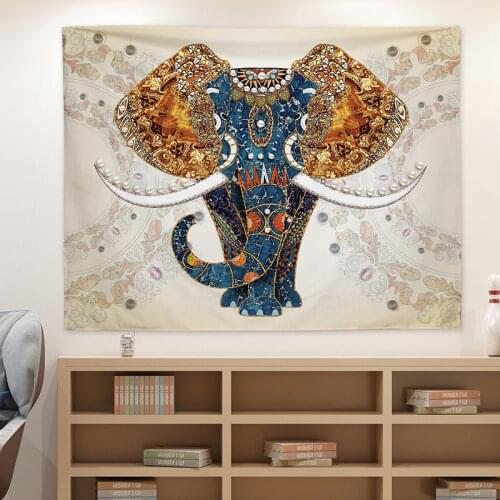 Mandala Elephant Elk Printed Tapestry Ethnic Style Dorm Room Decor Wall Hanging Tapestry Tapiz Wall Decor Tapestries