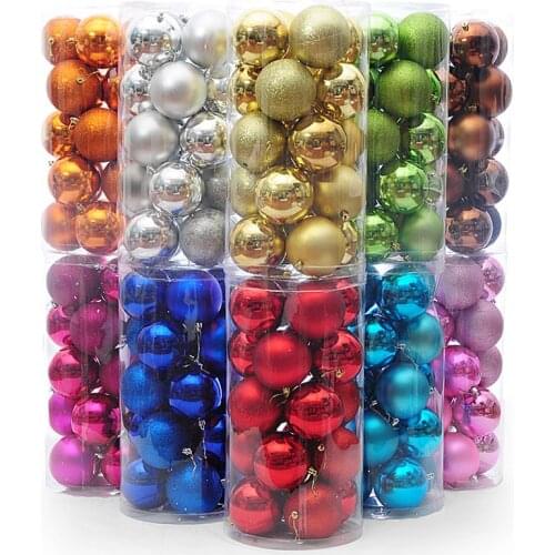 Colorful 24pcs/lot Christmas Styrofoam Balls 6cm Beautiful Christmas Ornament Gift For Friends Articulos De Navidad