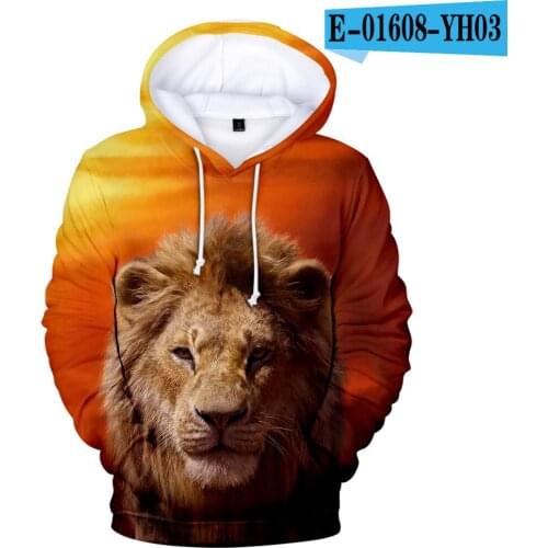 Kawaii Lion King Hoodies Men/Women Fashion Harajuku Anime Hoodie Pullover Hooded 3D Print Lion King Mens Sweatshirts