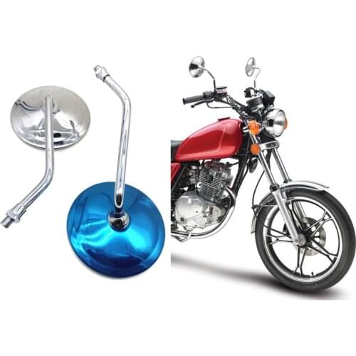 Motorcycle Rearview Mirror For Suzuki GN 125 GN125H GN125F Convex Chromed Rear View Mirrors Motor Accessories 2pcs 10mm