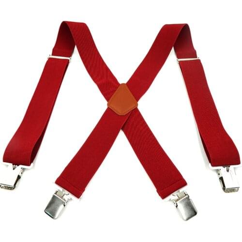 Mans Suspenders 4 clips Leather Braces 2019 Hot Sale Strong 4clasps Casual Suspensorio Trousers Strap 5*120cm Gift For Father