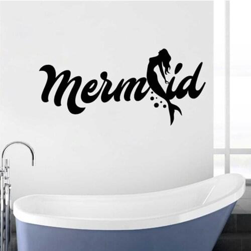 Mermaid Wall Stickers Bathroom Decal Fantasy Beast Vinyl Wall Decals Removable Home Decor Waterproof Art Murals Quotes O279