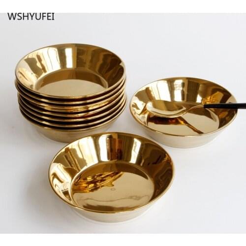 Defective special price Western food soup plate tableware exquisite household vegetable bronzing decoration hotel plate