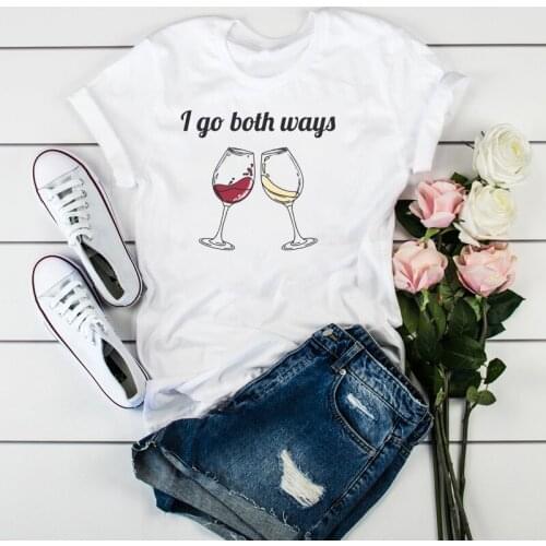 New Women T-shirt Beer Wine Cheer Happy Fashion Print Top Female T Shirts Harajuku Graphic Streetwear O-neck Tops Short Clothes