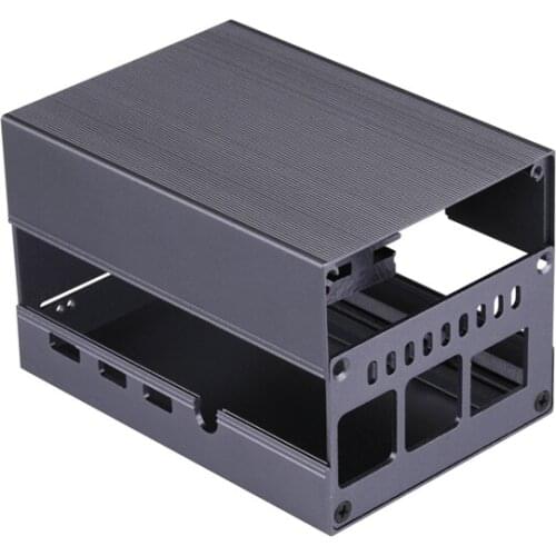 New Raspberry Pi 4 Aluminum case with Super Heat Sink and Cooling fan Metal Shell Gray Box for RPI 4 Model B