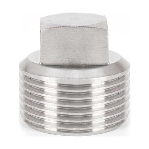 NPT 1/8"-2" square drive head oil plugs set screw pipe fittings 304 stainless steel tube male bolt thread Qty 1pc