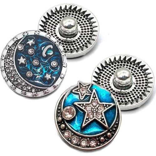 Wholesale w325 3D 18mm 20mm rhinestone metal snap button for Bracelet Necklace Jewelry For Women Fashion accessorie