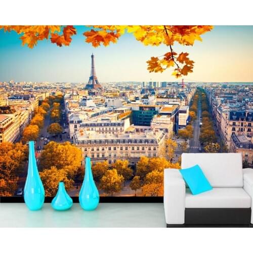 Papel de parede France Houses Autumn Paris Street 3d wallpaper,living room bedroom sofa TV wall kitchen wall papers home decor