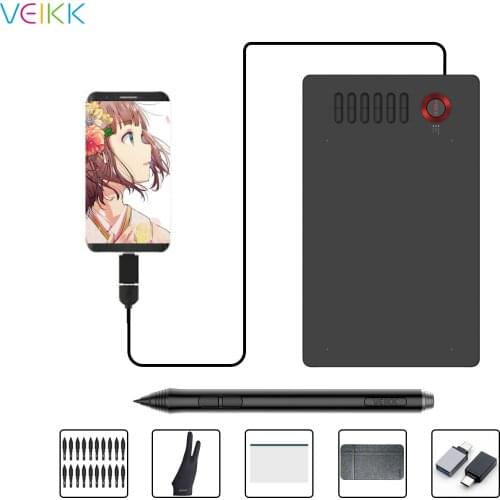 VEIKK Drawing Tablets A15 Support Android 10x6inch For Education Digital Art With 8192 Levels Pressure Stylus Graphics Tablet