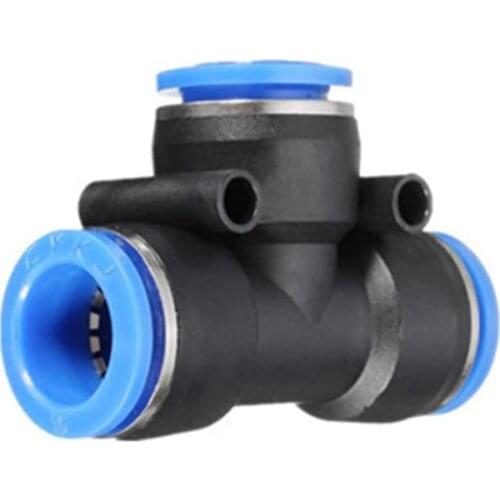PE Pneumatic Fitting Set 4mm 6mm 8mm 10 12MM 3d printer Quick Slip Lock Tee 3Way Plastic Pipe Water Hose Tube Connector