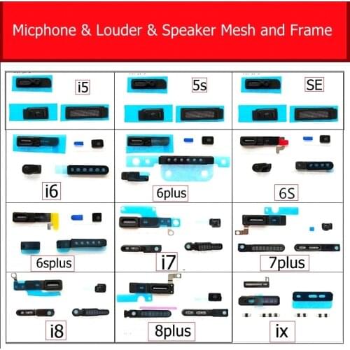 Microphone & Louder & Speaker Anti Dust Mesh and frame For iPhone 5 se 6s 7 8plus x xs xr max 11pro max Dust filter Replacement