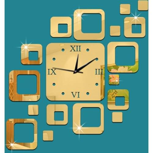 Creative DIY Mirror Wall Clock Mechanism Silent Living Room Wall Clock Sticker Office Kitchen horloge Modern Design BB50WC
