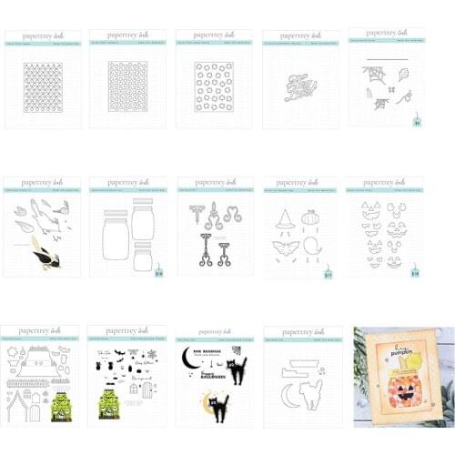 Halloween Pumpkin Maple Leaves Haunted House Cat 2021 Card DIY New Metal Cutting Dies Stamps Scrapbooking Decoration Embossing