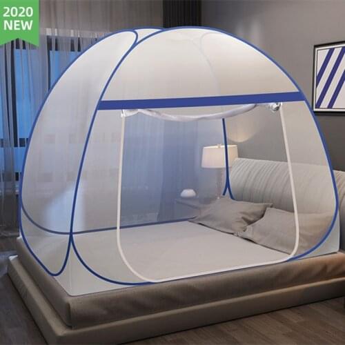 Blue Folding Mosquito Net For Double Bed ,Portable Netting Tent Bed For Outdoor, Mesh Canopy Childrens Bed ,moustiquaire 1pc